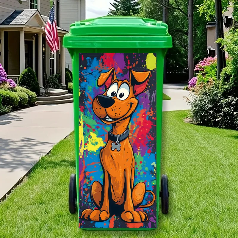 Adorable Cartoon Dog Rubbish Bin Stickers - Funny Kitchen Decor thumbnail 5