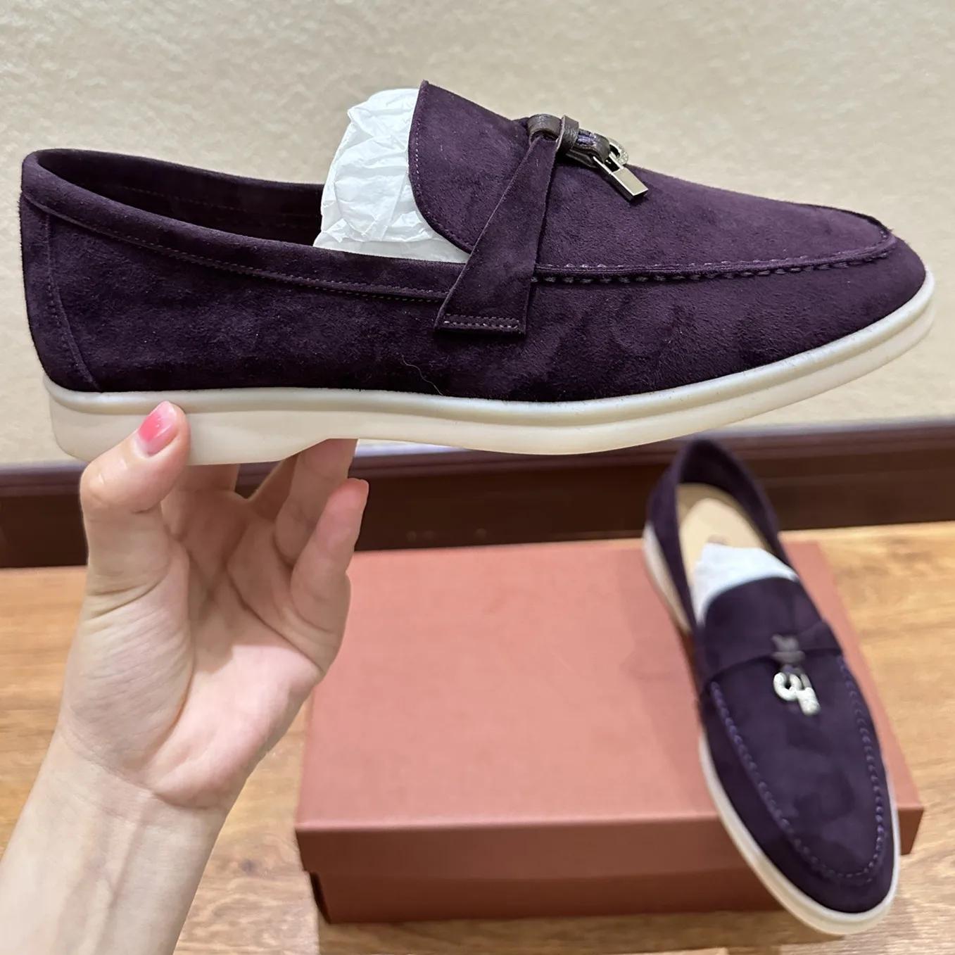 

Moccasin Luxury Genuine Leather Casual Shoes Women's Shoes Spring and Autumn 2023 New Summer Walking Single Shoes Lazy Lefu Shoe