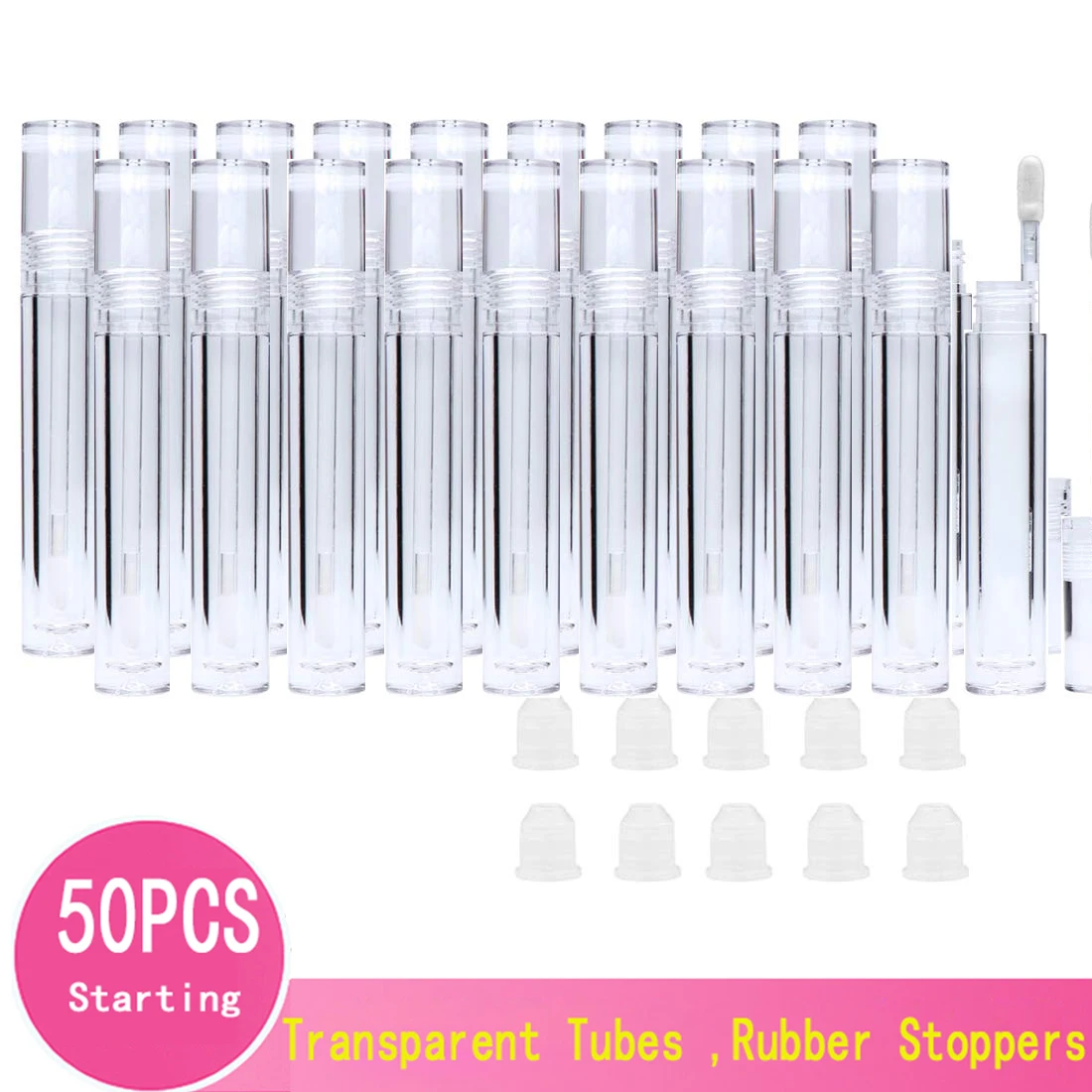 5ml Transparent Lip Gloss Containers Clear Refillable Lipstick Container Lip Glaze Balm Bottles with Rubber Stoppers for Women desktop frosted pen holder oblique insert simple and transparent pen container stationery makeup brush lipstick organizer