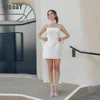 Elegant Short Wedding Dresses Strapless Bow Sleeveless Satin Open Back Pleat Bridal Gown Women 2025 Vestidos De Noiva Customized 1