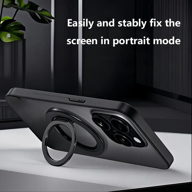 Rotating Magnetic Phone Holder and Kickstand with Finger Grip