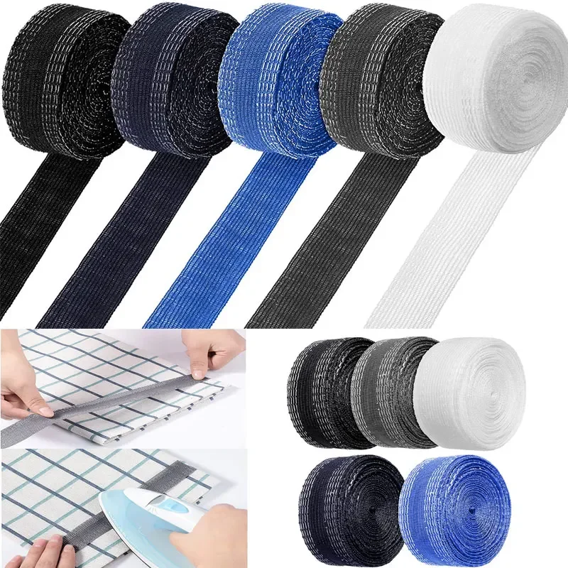 1/2/5M Self-Adhesive Pants Mouth Paste Iron-on Pants Edge Shorten Hemming  Tape for Pants Jeans Garment Skirts DIY Sewing Fabric