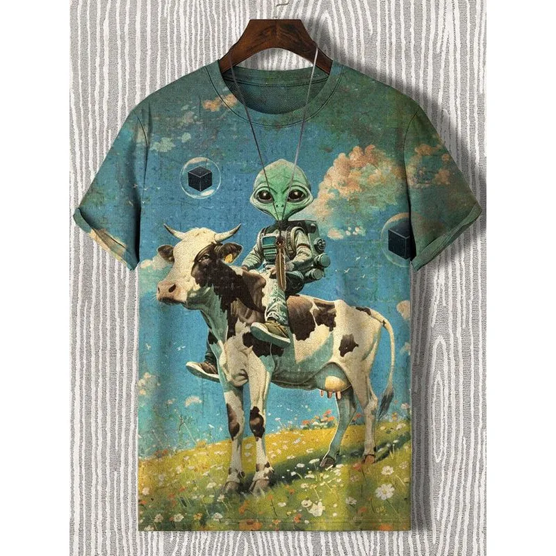 Men Oversized 3D Print Short Sleeve T Shirt