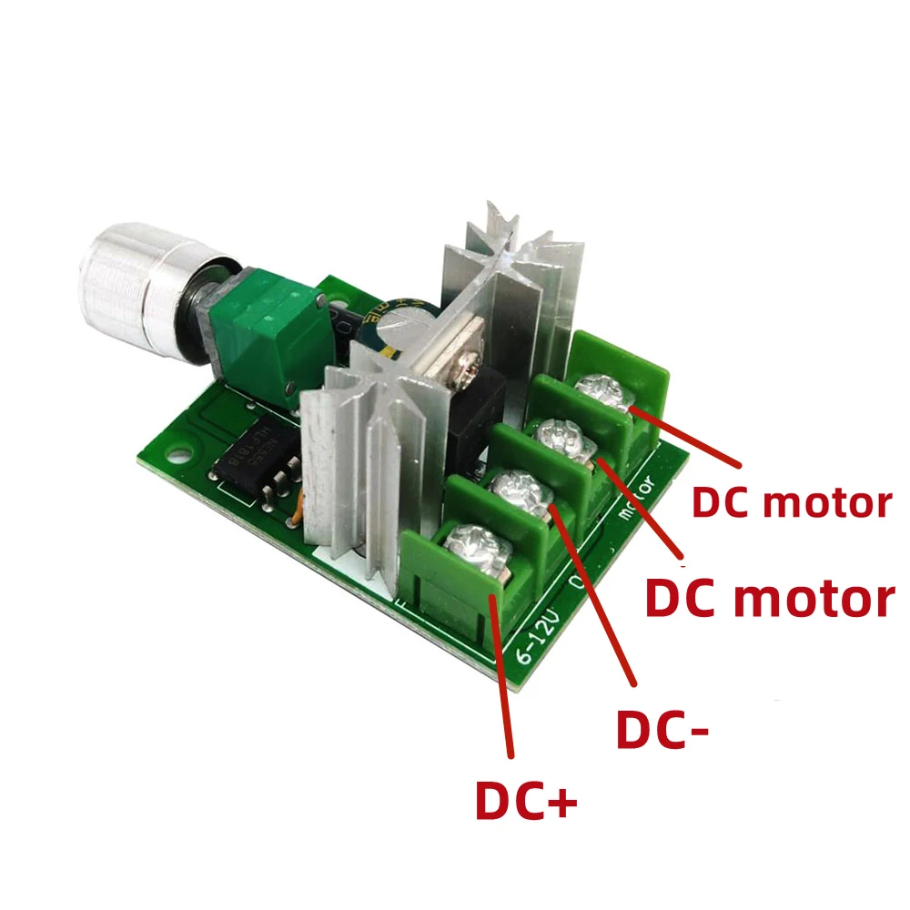 DC motor fan speed controller 6V-12V 6A high power stepless speed regulation board switch