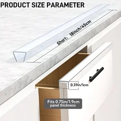 Flexible Slip - On Plastic Edge Guard - Cabinet Door Protector to Prevent Chipping and Wear - 4pcs (Transparent)