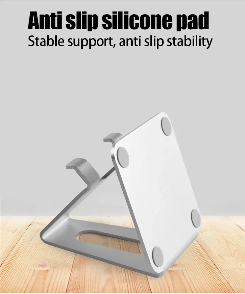 Universal Aluminum 360° Rotating Phone Holder Stand – Foldable Double Shaft Adjustable Mobile Stand, Stable Anti-Slip Desktop Bracket for iPhone & Android