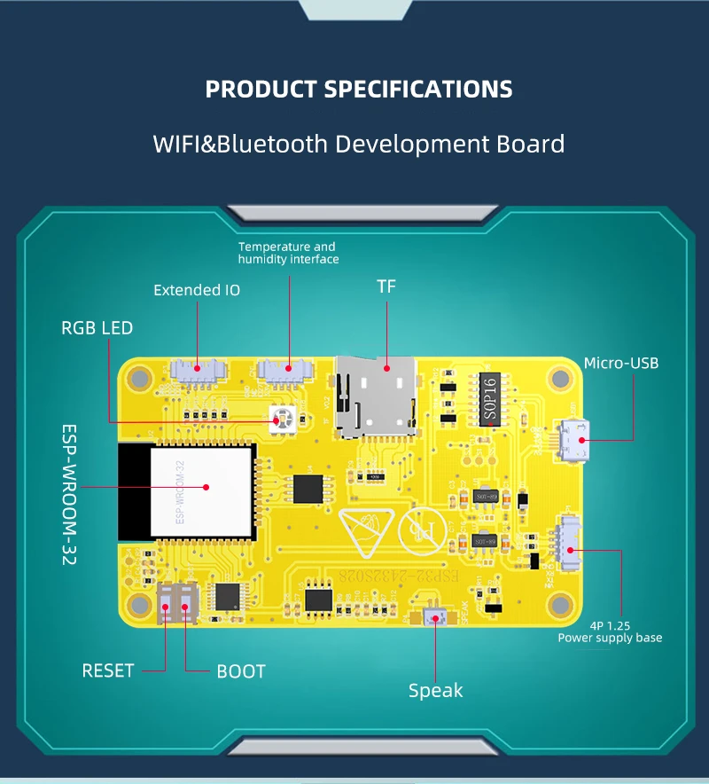 Carte de développement LVGL WIFI & Bluetooth ESP32, 2.8 pouces, écran 