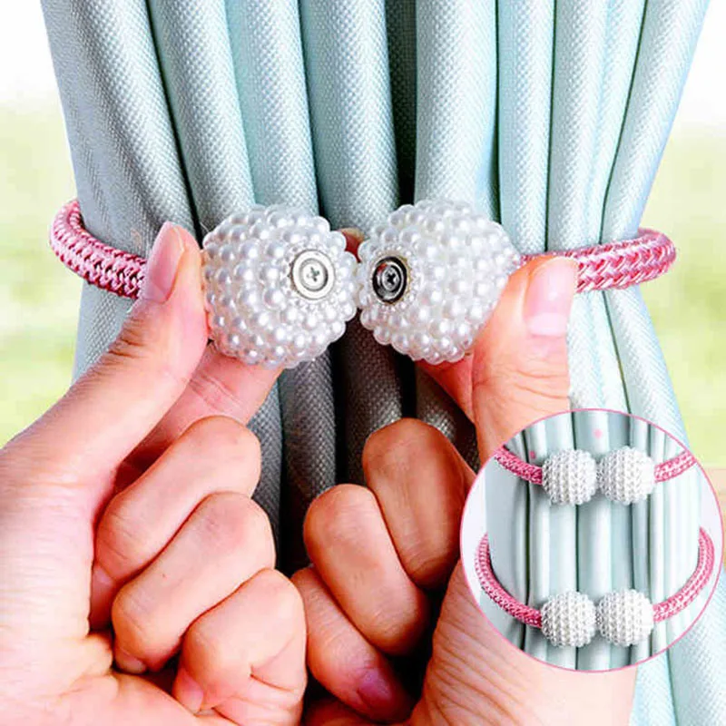 

Pearl Magnetic Curtain Clip,Curtain Holders Tieback Buckle Clips Hanging Ball Buckle Tie Back Curtain Accessories Home Decor