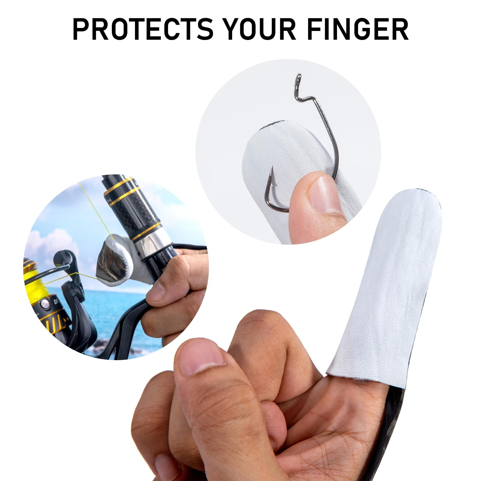 2pcs Fishing Glove Casting Single Finger Protector Anti-Slice Saltwater Trolling Surf Fishing Braid Line Anti-Slip Gloves Carp