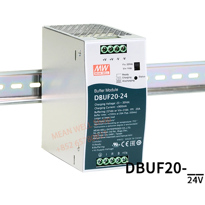 

MEAN WELL импульсный источник питания DBUF20-24 24 В/20A буферный модуль типа DIN-рейки