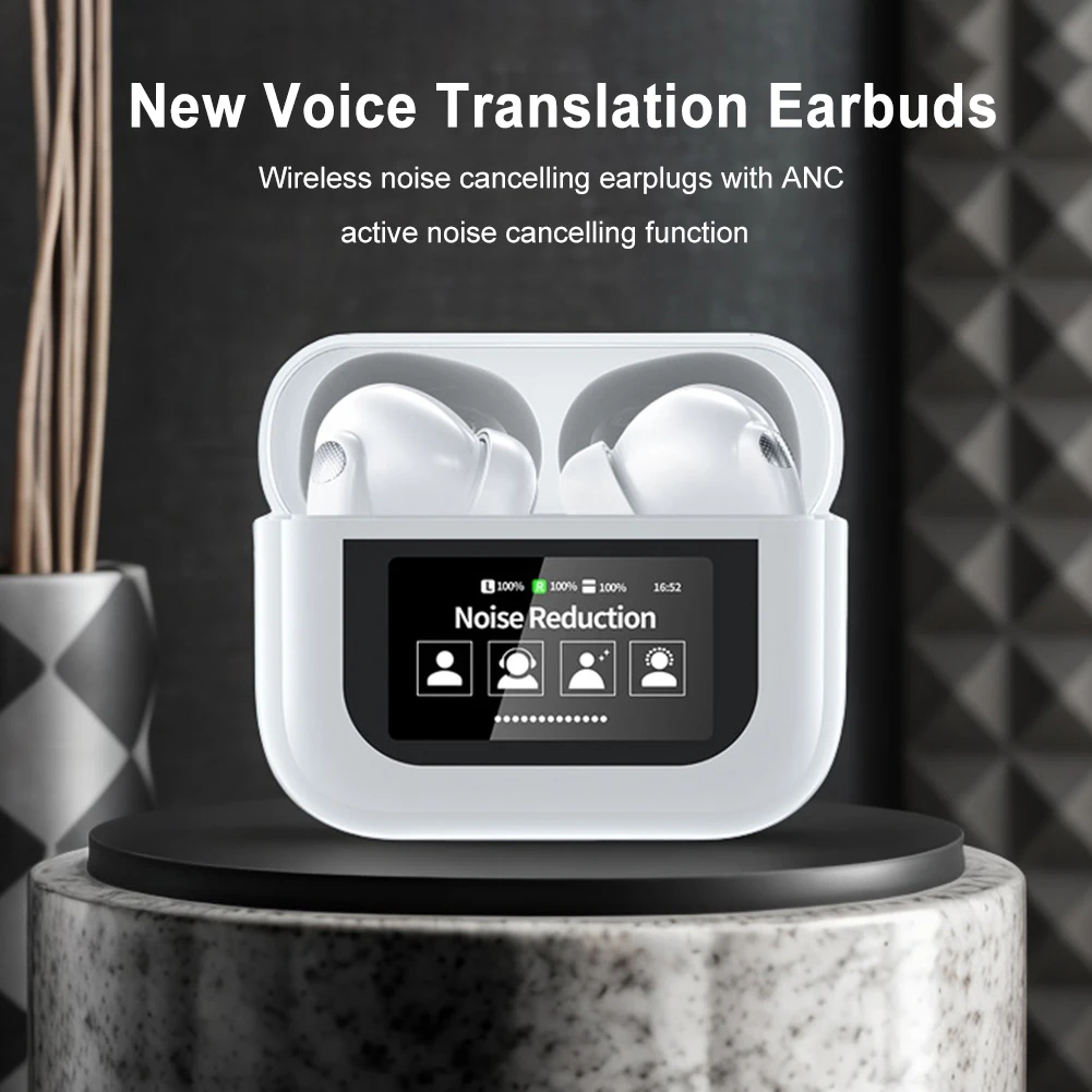 YW07 Wireless Earphone 40dB Noise Cancelling Bluetooth 5.4 Headphone with LED Display HD Call TWS Earbuds Transparency Mode