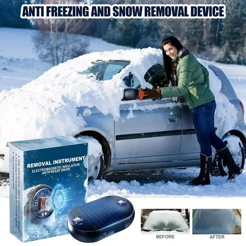 Solar panel Car Snow Removal Auto Antifreeze Ornament Winter Windshield Ice Defroster Car Glass Deicing Tool For Truck SUVs