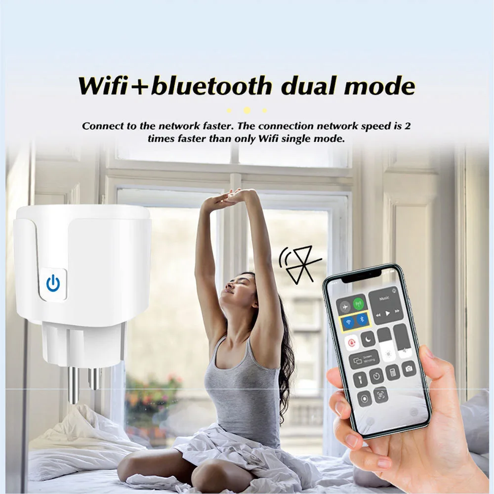 Smart Wifi Plug 16A/20A AC100-240V Voice Control Alexa Google Home Tuya App