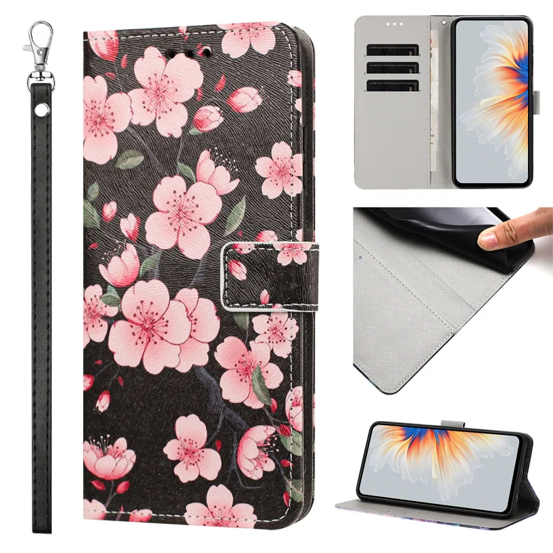 Sunset Painted Leather Wallet Phone Case