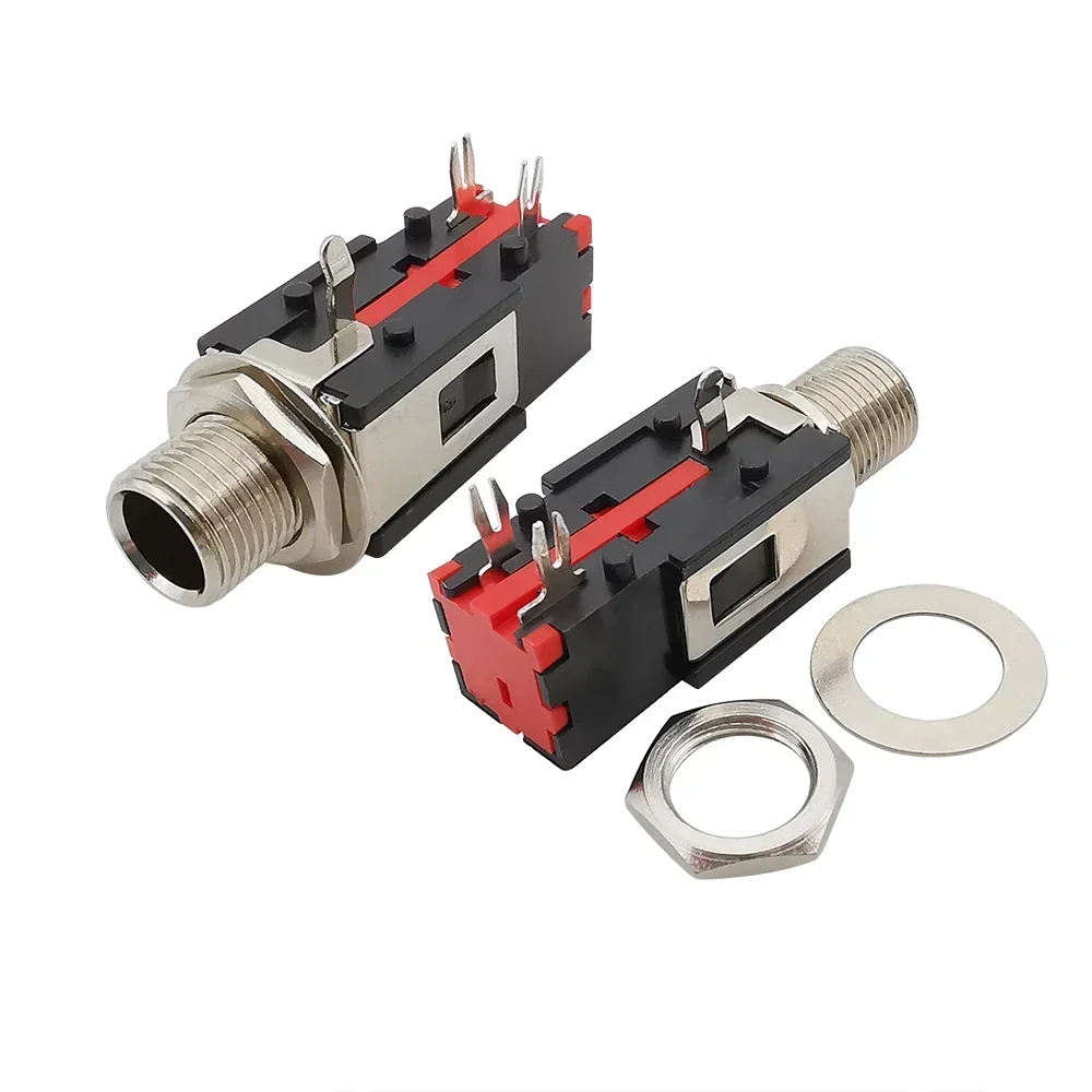 1/2/5Pcs/lot 1/4Inch 6.35mm Connector 6.3mm 3 Pin Audio Stereo