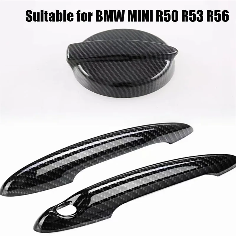 

Apply To BMW MINI R50 R53 R56 Puller Bright Black Door Handle Fuel Tank Cover Sticker Carbon Fiber Pattern Decoration