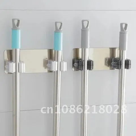 

Adhesive Multi-Purpose Hooks Wall Mounted Mop Organizer Holder RackBrush Broom Hanger Hook Kitchen Bathroom Strong Hooks