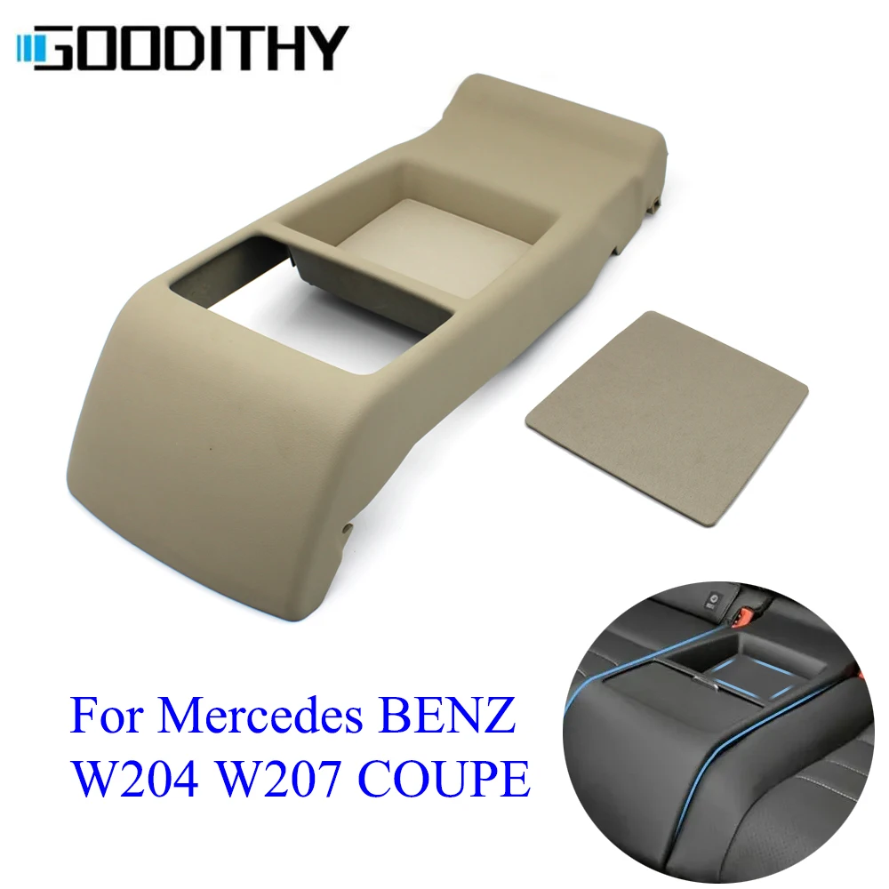 Interior Rear Seat Center Console Cup Holder Outer Cover Black Beige Armrest Storage Panel For BENZ W204 W207 Coupe C E Class