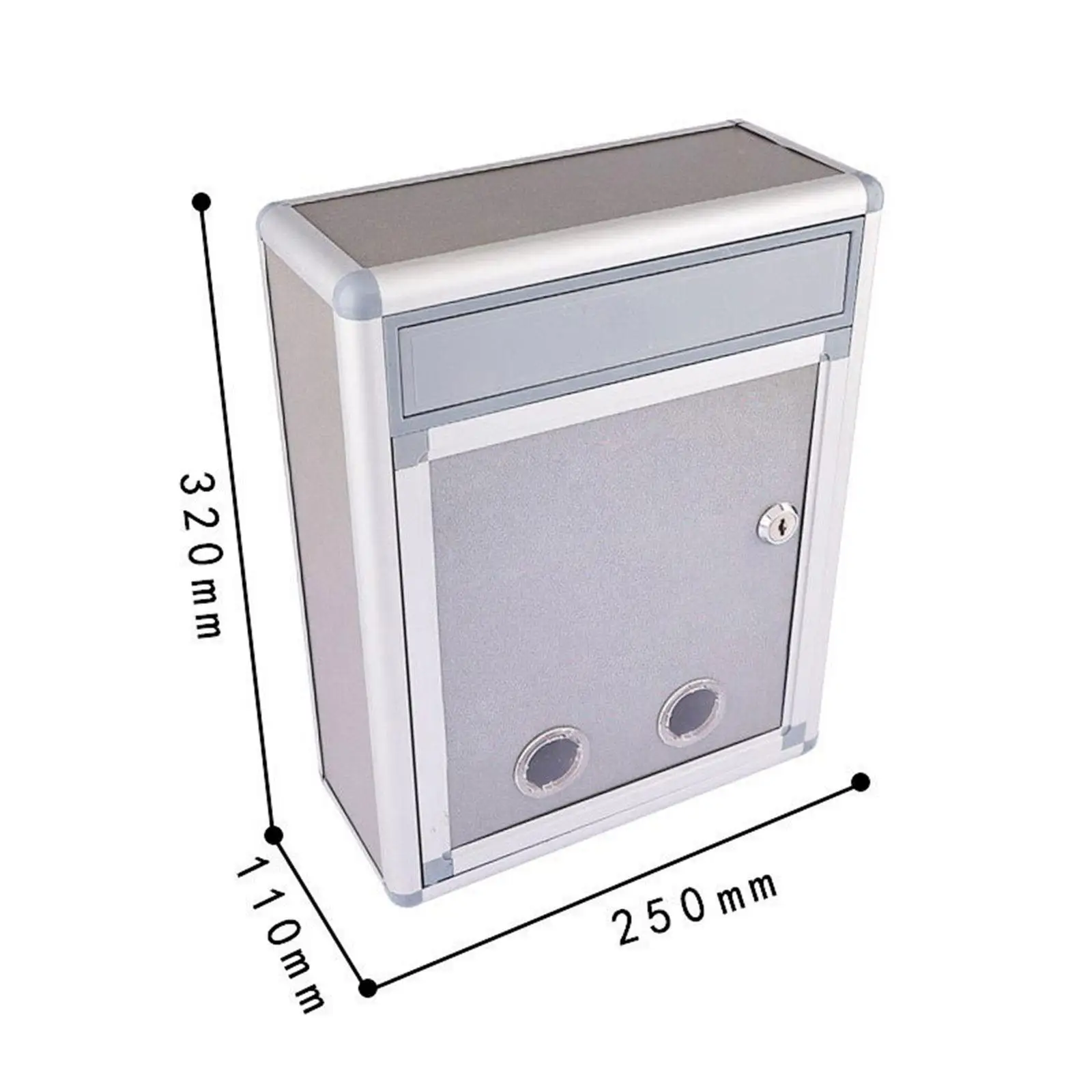 Wall Mounted Mailbox Outside Newspapers with Key Suggestions Collection Box Rustproof Safe Blank Design Weatherproof Drop Box