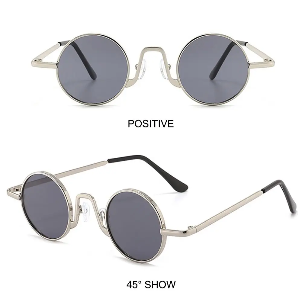 Metall Hippie Sonnenbrille UV400 Schutz Punk Brillen kleine runde Sonnenbrille für Frauen & Männer Kreis Retro Sonnenbrillen – Detail 8