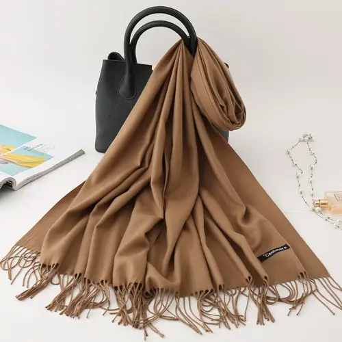 Solid Color Cashmere Scarf for Men Winter Pashmina Warm Neckerchief Navy Black Gray Men's Business Scarves Male Bufandas Shawls - Image 7