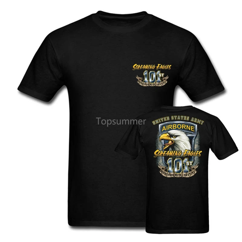 

Us Army 101St Airborne Military Classic T Shirt Men Two Sides Casual Cotton Gift Tee Usa Size S-3Xl