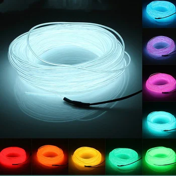 네온 조명 댄스 파티 장식 조명, USB 네온 LED 램프, 유연한 EL 와이어 로프 튜브, 방수 LED 스트립 테이프, 3V, 5V, 12V, 2M, 3M, 5M