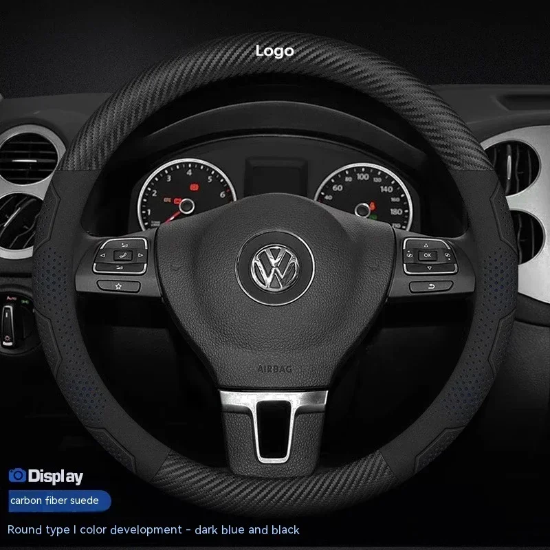 Carbon fiber Car Steering Wheel Cover For VW Volkswagen Magotan Arteon Golf GTI Beetle CC Tiguan Bora Santana sharan Scirocco