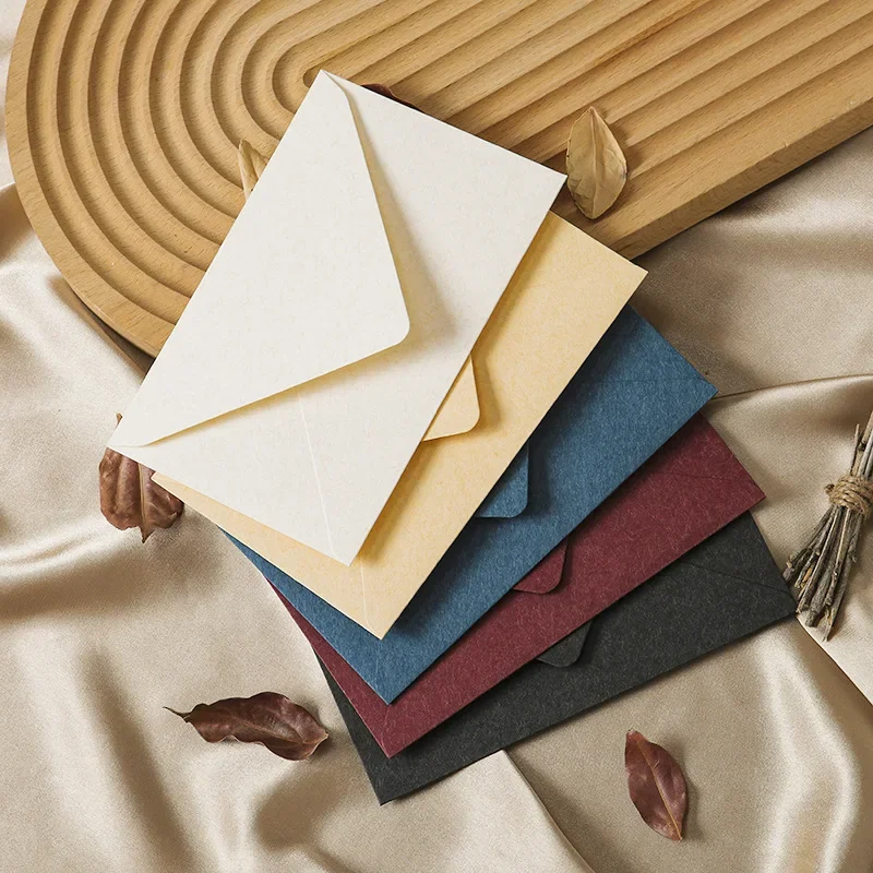 5pcs Solid Thick Envelopes Set Retro Handwritten Love Letter Pads Exquisite Wedding Party Supplies Korean Stationery Gift Bags