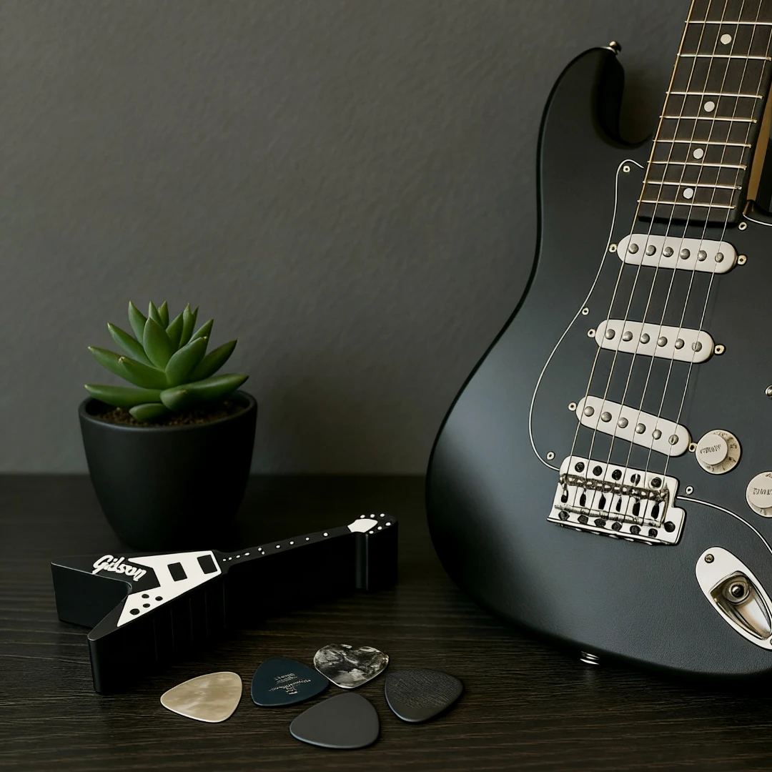 Black 10-Slot Guitar Pick Holder - Stylish and Practical Pick Storage Solution, Ideal Gift