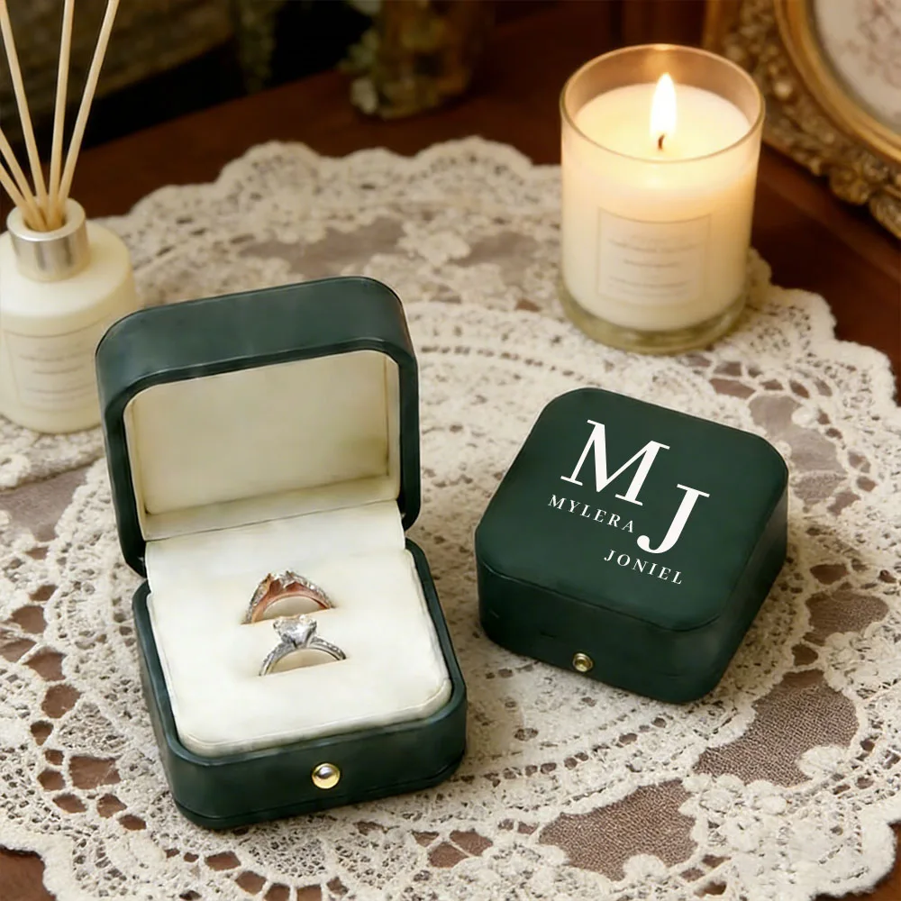 Customized Vintage Jewelry Box - Elegant Keepsake with Name and Date, Ideal