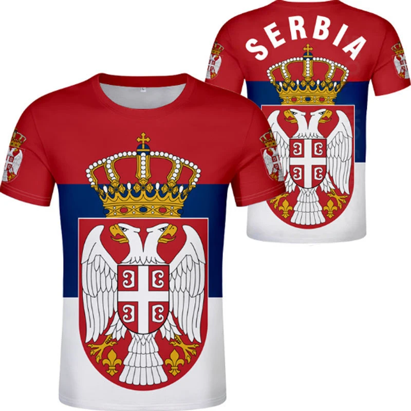 

SERBIA republic t shirt free custom made name number t-shirt srpski nation flag serbien college print logo clothes