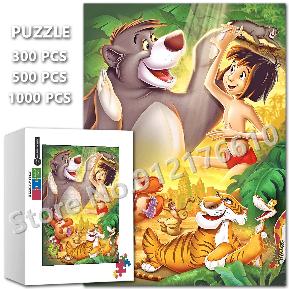 

The Jungle Book Jigsaw Puzzle for Adult Disney Cartoon Anime Assembled Woode Puzzle Education Decompression Toys Christmas Gifts