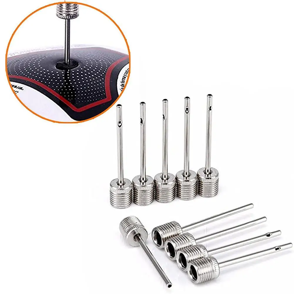 Ball Inflating Needle 10Pcs Ball Air Needle Stainless Steel Pump Pin Basketball Football Inflatable Air Valve Adaptors Nozzle