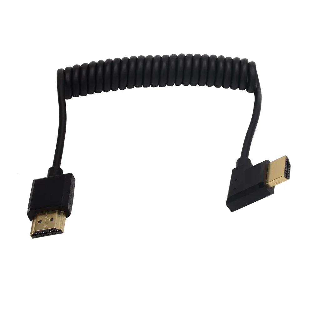Фото Od3.2 мм супер мягкий тонкий 90 Угол 2,0 HDMI-совместимый эластичный пружинный скрученный кабель высокоскоростной 4K * 2K @ 60 Гц HD для камеры ноутбука №2