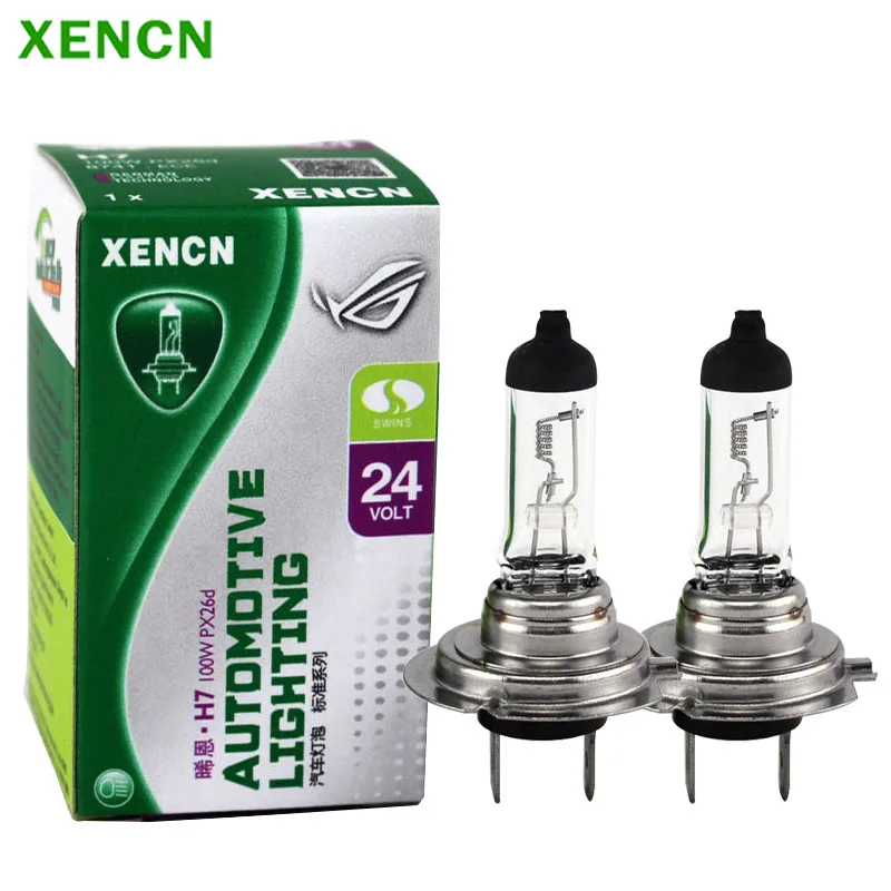 

XENCN H7 PX26d 24V 100W 3200K Clear Series Offroad Standard Truck Head Light Halogen Bulb UV Quartz Auto Lamps for truck 2PCS