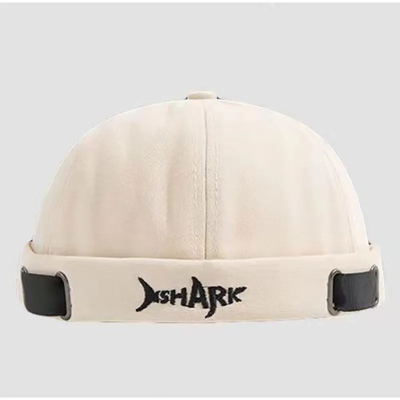 Nouveau chapeau de rue Hip Hop sans bords, Design créatif en forme de requin avec lettres brodées, chapeaux décontractés, bonnets Skullies à la mode_voghion.com