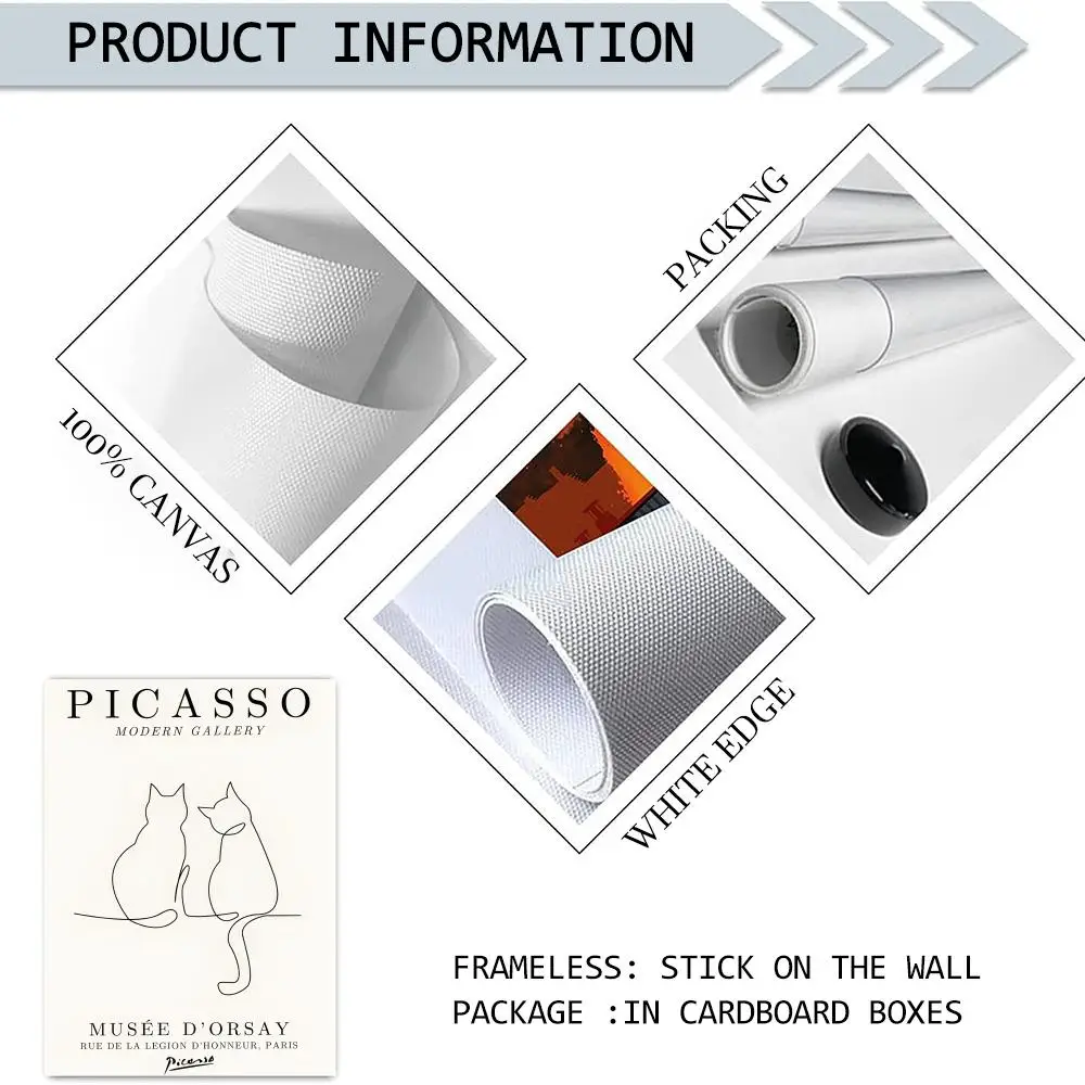Classic P-PicassoS Art Painting Calligraphy Canvas Poster Wall Art interior Hallway Home Decoration Holiday Gifts - 6