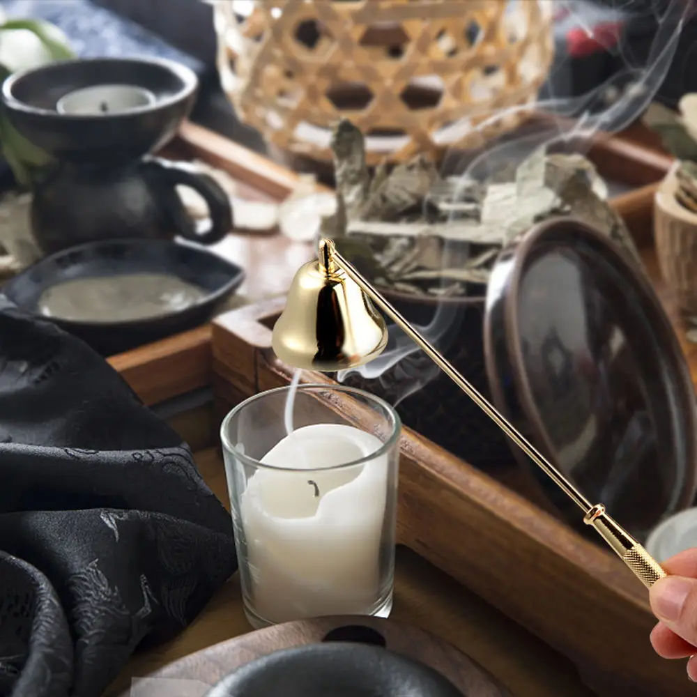 Description Picture 3 of itemBell-shaped Candle Extinguisher Alloy Candle Wick Cover Anti-smoke And Smell Candle Making Kit Accessories Home DIY Xmas Gifts