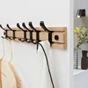 Creativity Adjustable Bamboo Coat Racks Wall Hanger Clothes Hook Living Bedroom Home Entrance Clothing Hat Stand Garment Rack 2