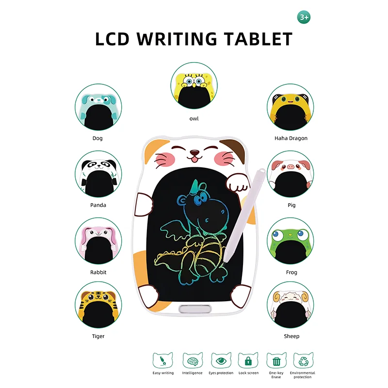 Cute Panda and Rabbit Drawing Board LCD Drawing Doodle Pad Scribble Board Writing Tablet Toys for Kids Birthday Christmas Gifts 3