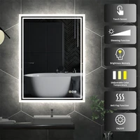 LED Bathroom Mirror 3 Size Dimmable Wall Mounted Mirror Rectangle Makeup Mirror Demist, Vertical/ Horizontal Backlit, IP65 Rated - Image 5