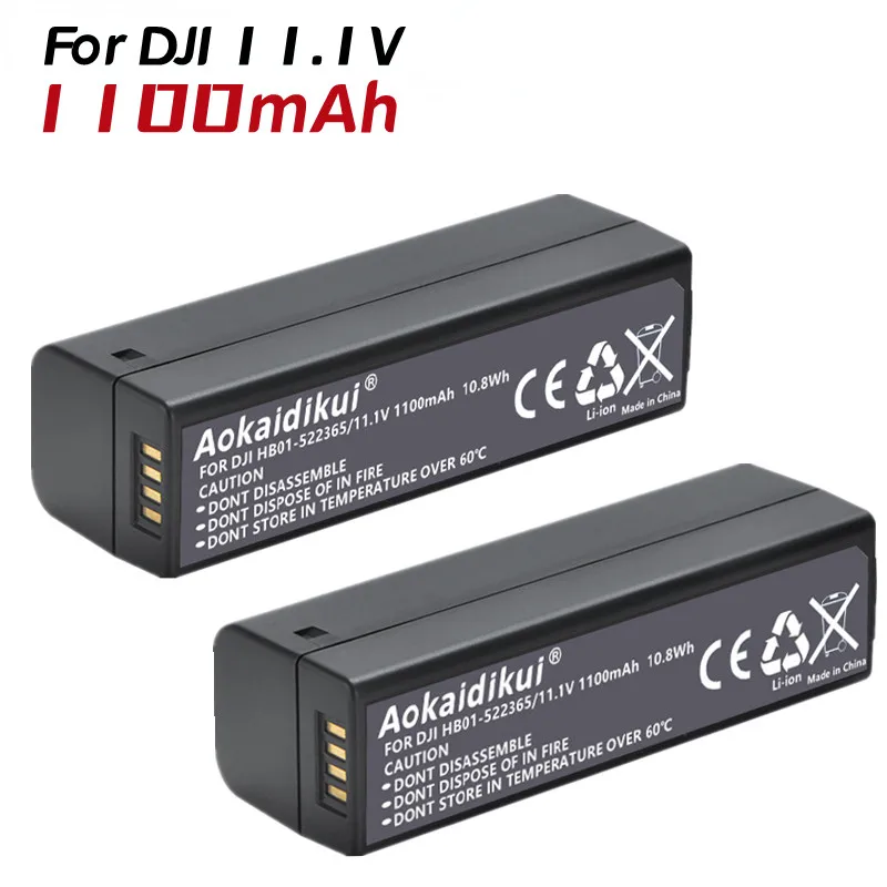 

1-5Pack【Upgrade to 1100mAh 】11.1V 1100mAh Replacement Battery for DJI HB01-522365 HB02-542465 DJI Osmo PRO/RAW, Osmo+, Osmo，