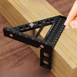 3D Multi-Angle Measuring Ruler Square Protractor Hole Positioning Inch/Metric Aluminum Alloy T-Type Triangle Scriber Tool