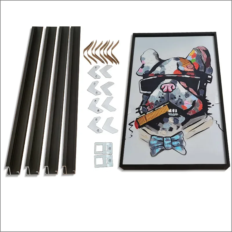 Aluminum Alloy Photo Frame Black And Gold Alloy Picture Frame Canvas Poster Portrait Diamond Painting Decorative Picture Frame