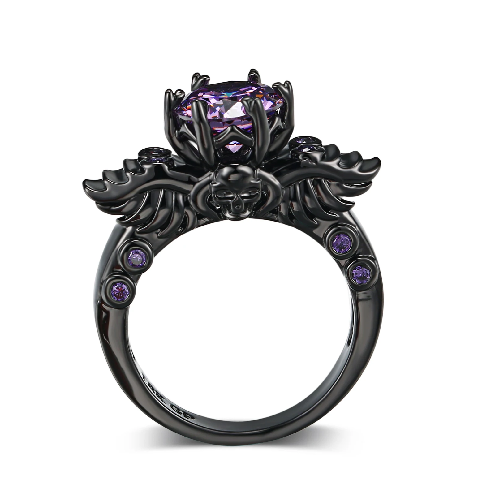 Punk Schädel Retro Gothic Ringe für Frauen Männer Halloween Goth Hexerei Schmuck Zubehör Schwarz Gold Ringe Mode Schmuck R623