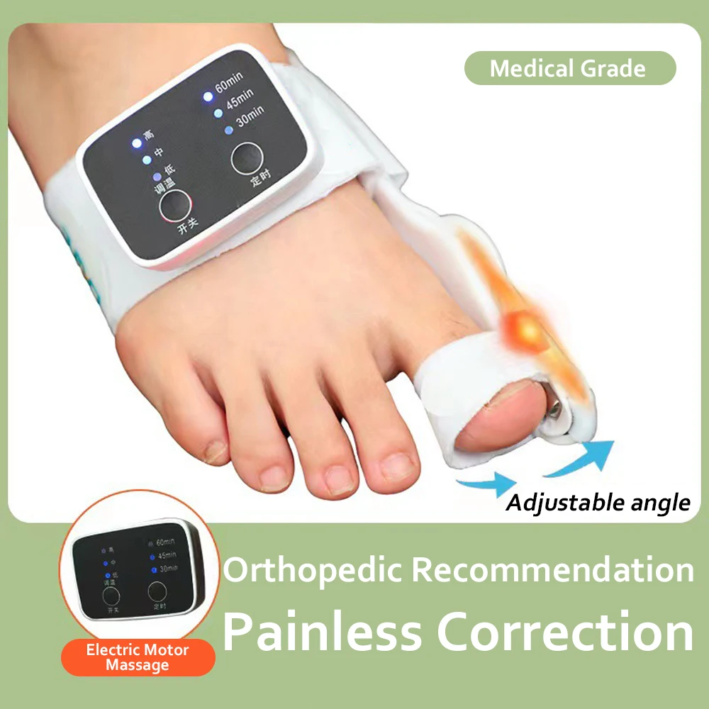 Electric Vibration Massager Bunion Corrector Unisex Foot Hallux Valgus Braces Adjustable Toe Separator Finger Toe Corrector