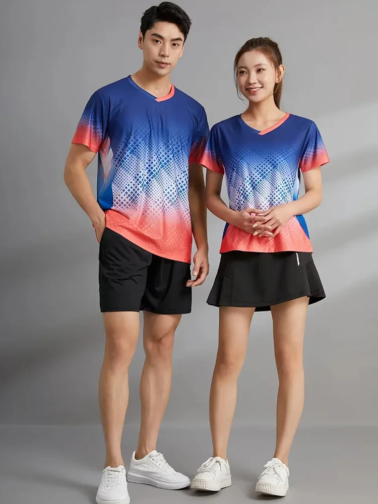 NEW Tennis Shirts Women Men Sports Clothes Badminton Wear Shirts Table Tennis Game Clothes Exercise POLO