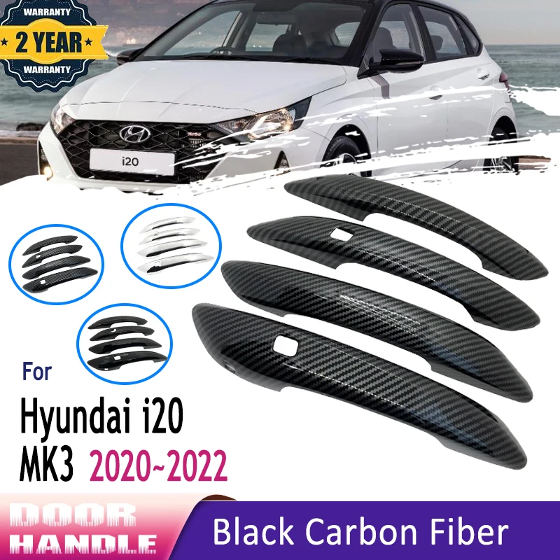 Hyundai i20 Accessories 2022 20 BC3 BI3 MK3 2020 Carbon Fiber Exterior Car Door Handle Trim Set Car Accessories AliExpress