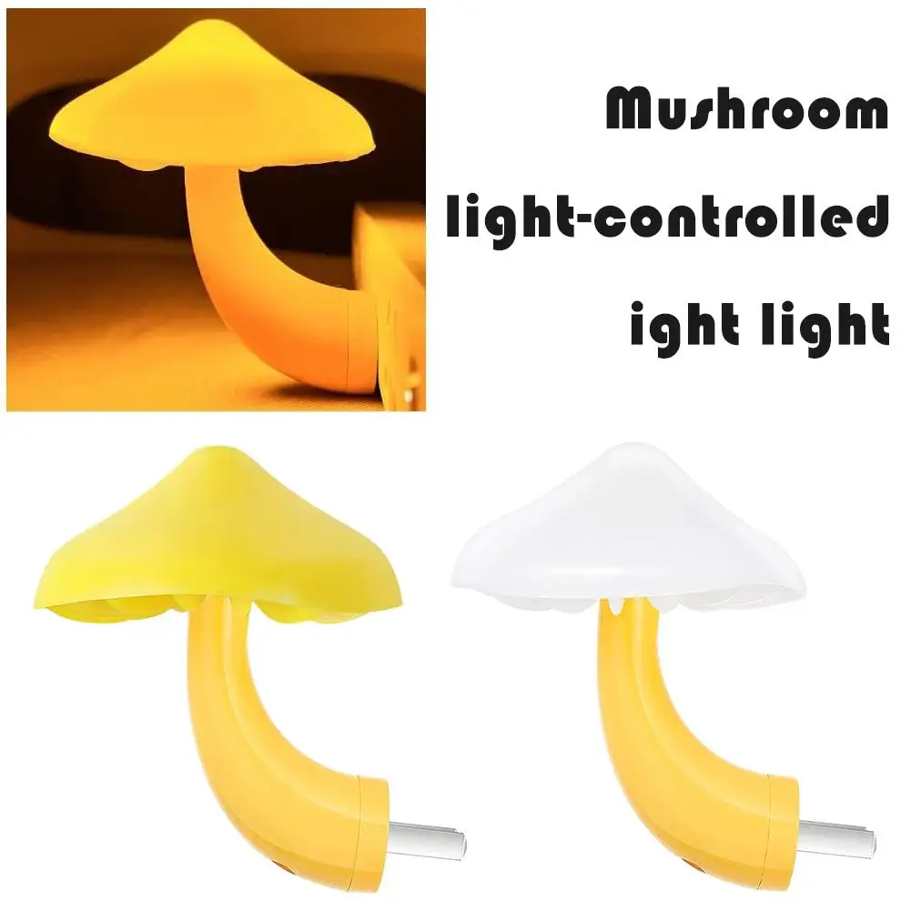 

Bedroom LED Night Light Mushroom Wall Socket Light Light Control Table Supply Socket Light Cross Border Night R7M1